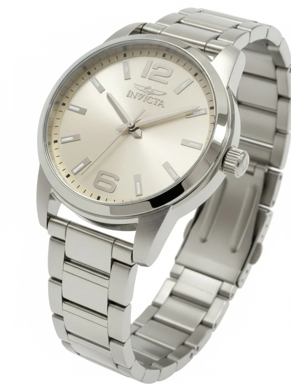 Invicta Celestial Men’s Silver Stainless Steel Watch with Cream Dial NWT